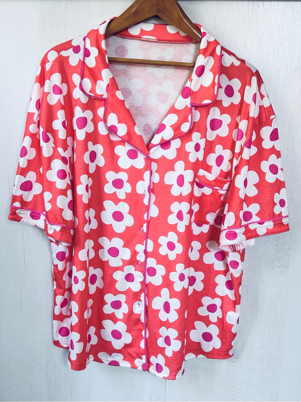 NWOT Daisy PJ Lounge Set - Flower Power Matching Pajamas Shorts Top XXL (2XL) - Picture 3 of 14